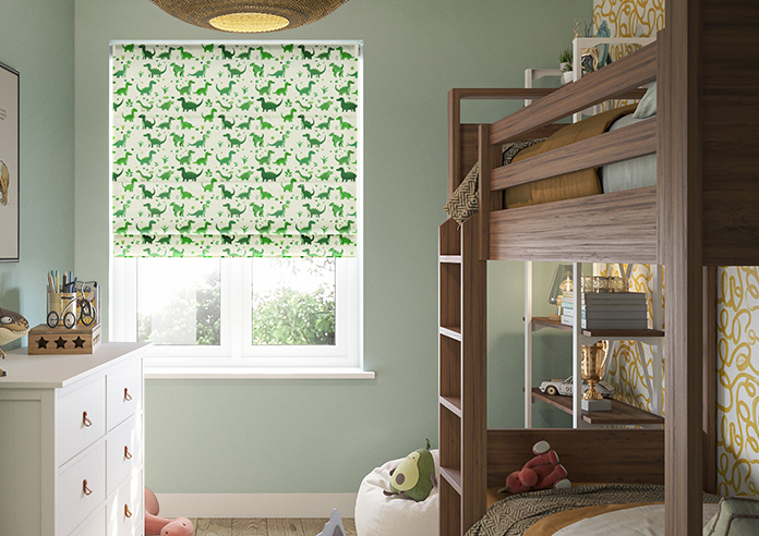 Dino Land, Lush Green - Roman Blind - Image 3